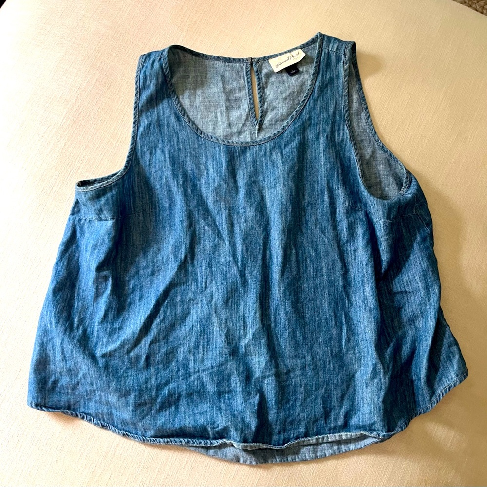 A NEW DAY sleeveless chambray top